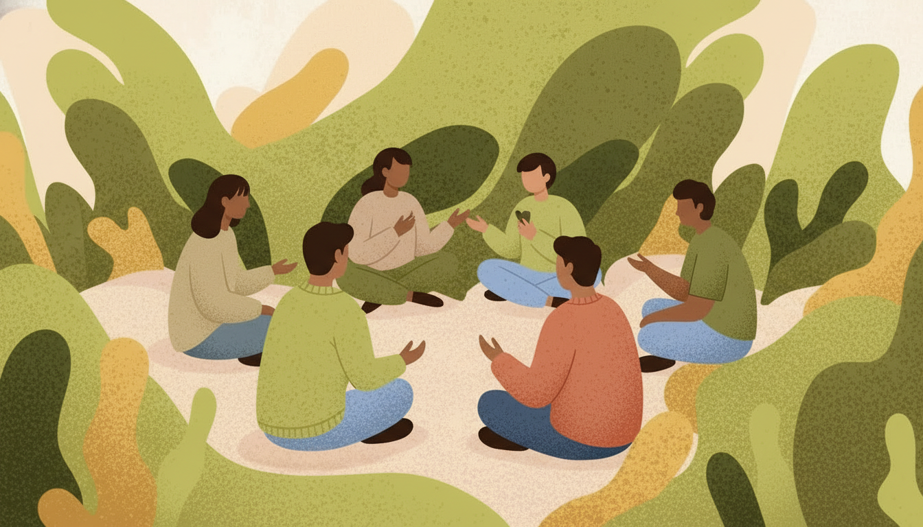 Personas conversando en alianza