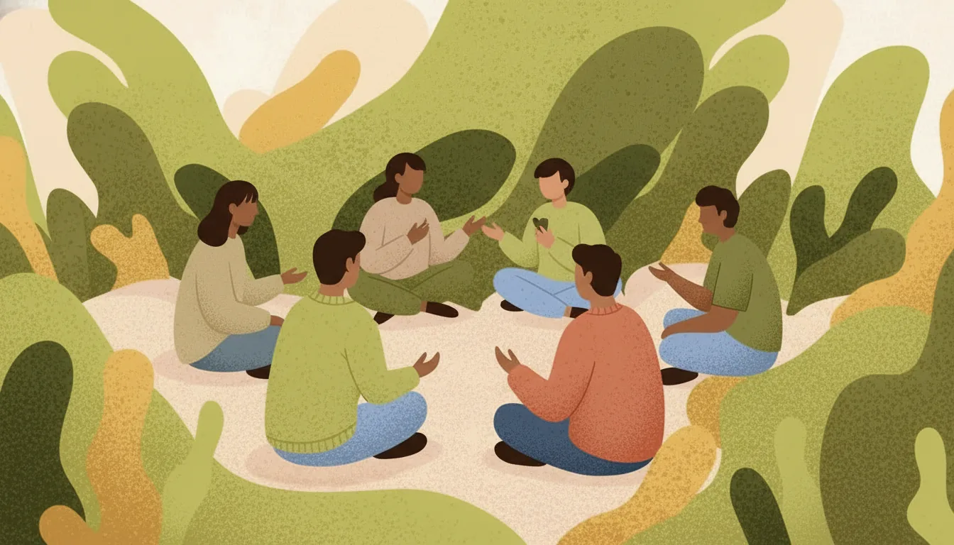 Personas conversando en alianza